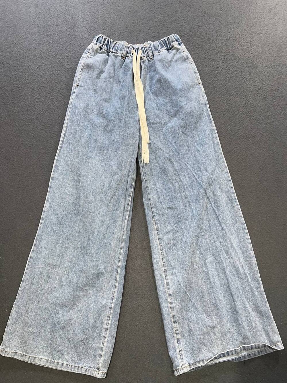 Robertson + Rodeo Womens wide leg drawstring denim pants Y2k Blue Size S A010328
